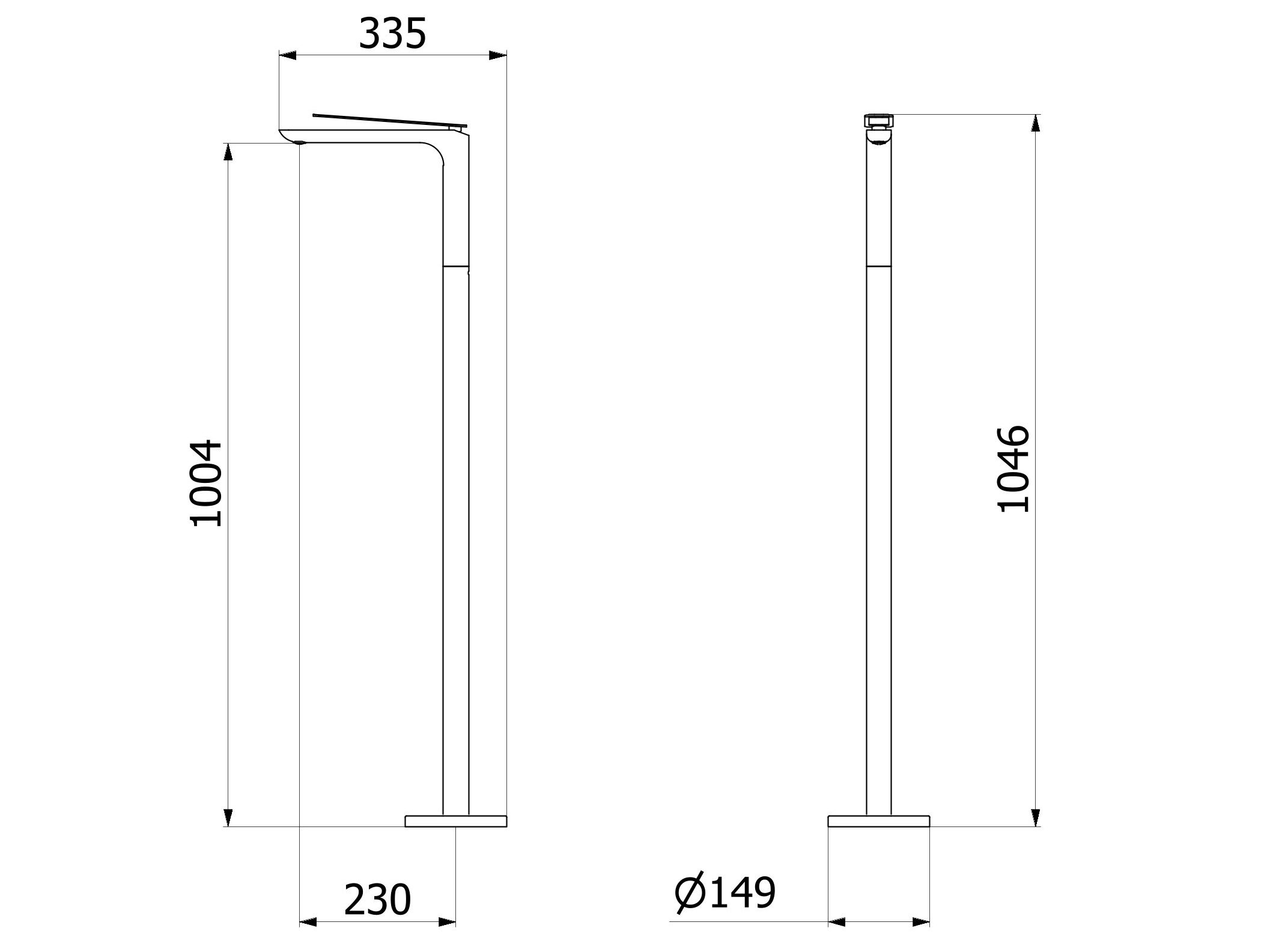 Однорычажный напольный смеситель для раковины с автоматическим сливом IB K2 ARCH-00086713 - Вид №6