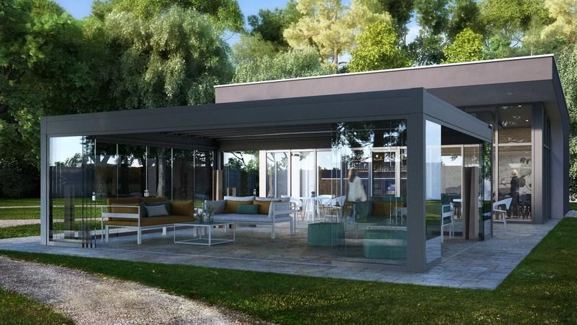 PRATIC F.lli ORIOLI Самонесущая моторизованная пергола со сдвижной крышкой Pergole sun-id-1354983 - Вид №1