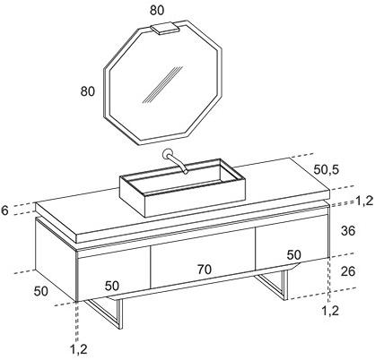 RAB Arredobagno Тумба под умывальник с ящиками Soul wood 28 - Вид №2