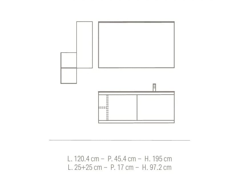 Подвесной умывальник с дверцами и встроенной раковиной BMT Everyday ARCH-00094373 - Вид №3