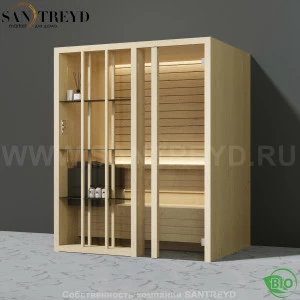 Effegibi YOKU.S45 BI.70100021 Био-сауна с правой дверью. Мощность: 4,5 кВт макс. Размеры: длина 174 см, ширина 132 см. Отделка: осина термообработанная