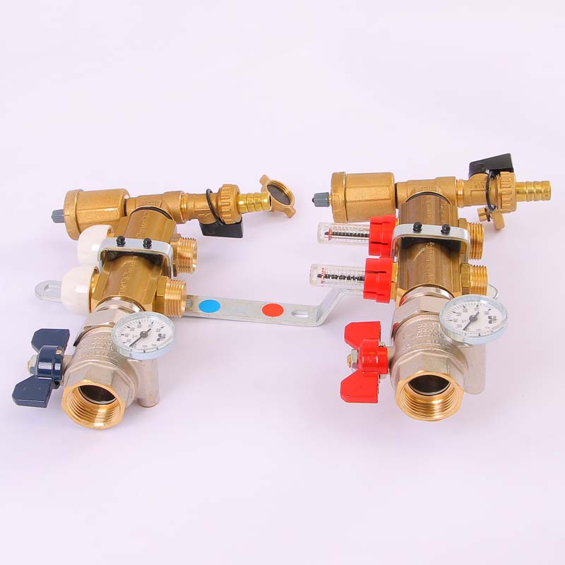 Коллекторная группа с термостатическими вентилями и расходомерами TIEMME 1"x3/4"ЕК 2 выхода 3870027 - Вид №2