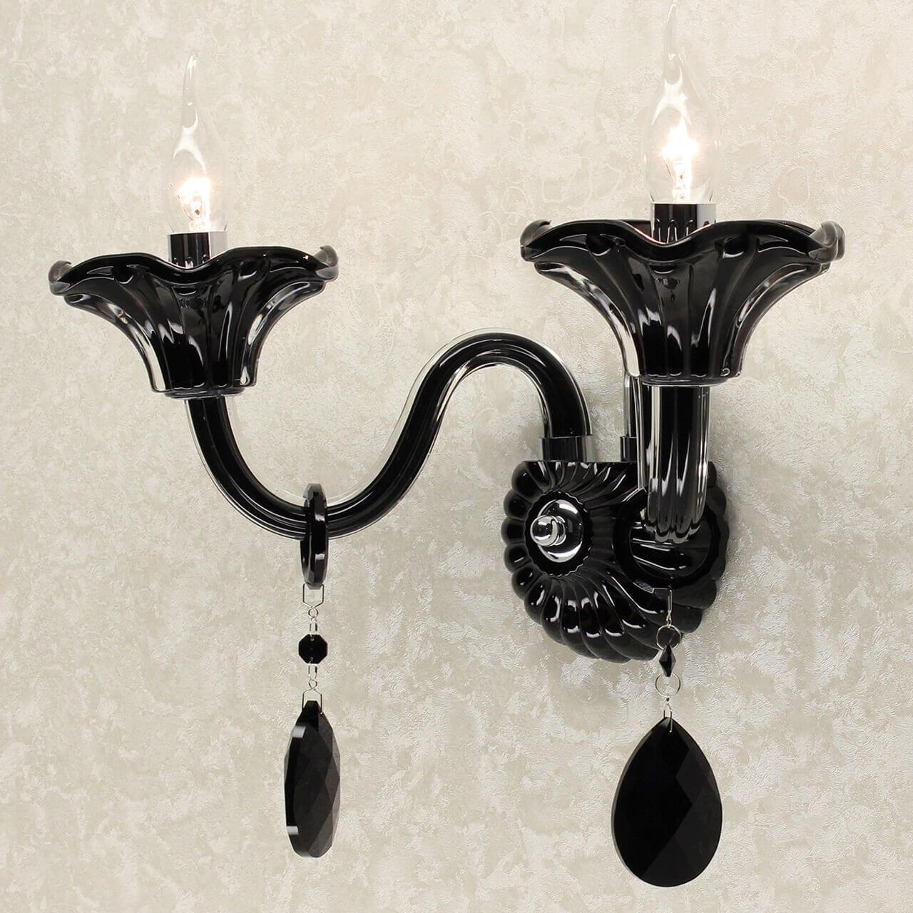Бра на 2 лампы с подвесками черное "Ирида" CL351322 CITILUX СВЕЧА 00-3931031 Черный  - Вид №1