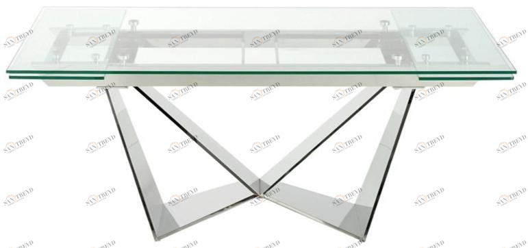 Angel Cerdá Раздвижной прямоугольный стол из стали и стекла Urban deco 1027 Angel Cerda