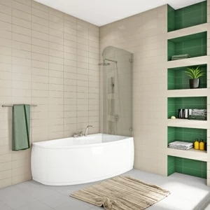 Шторка на ванну 50x160 GV-861BR прозрачное стекло 6 мм GUTEWETTER TREND PEARL