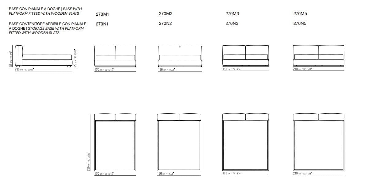 Двуспальная кровать с мягким изголовьем Flexform Asolo ARCH-00091669 - Вид №14