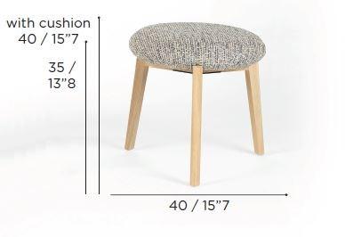 Wildspirit Низкий деревянный табурет со встроенной подушкой Macaron sun-id-1365617 - Вид №6