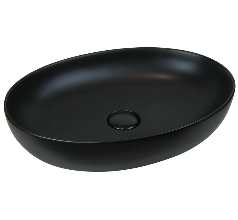 L616T0R0V0105 Раковина накладная ELITE OVAL M 555х385х140 мм без перелива Черный матовый AeT ITALIA