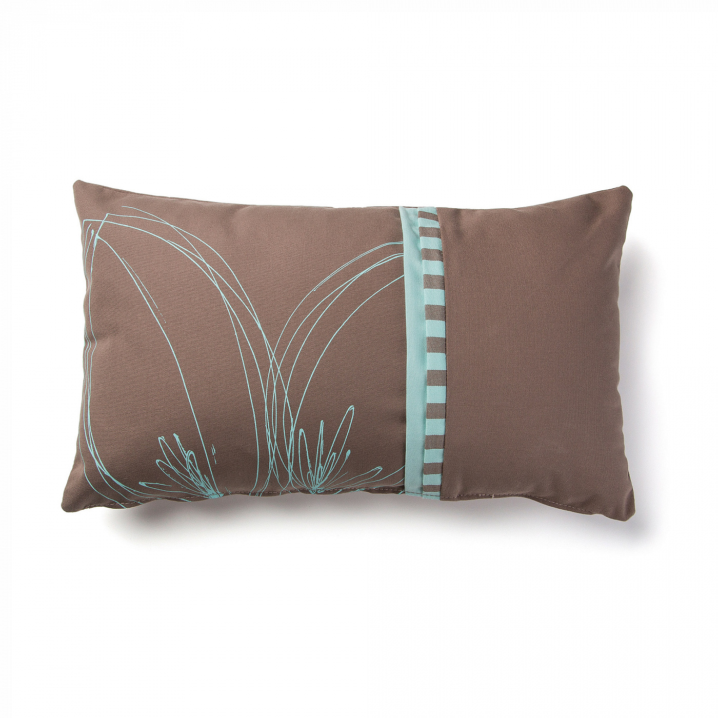 069837 Чехол на подушку Agua 30х50 ткань коричневый бирюзовый La Forma Acqua