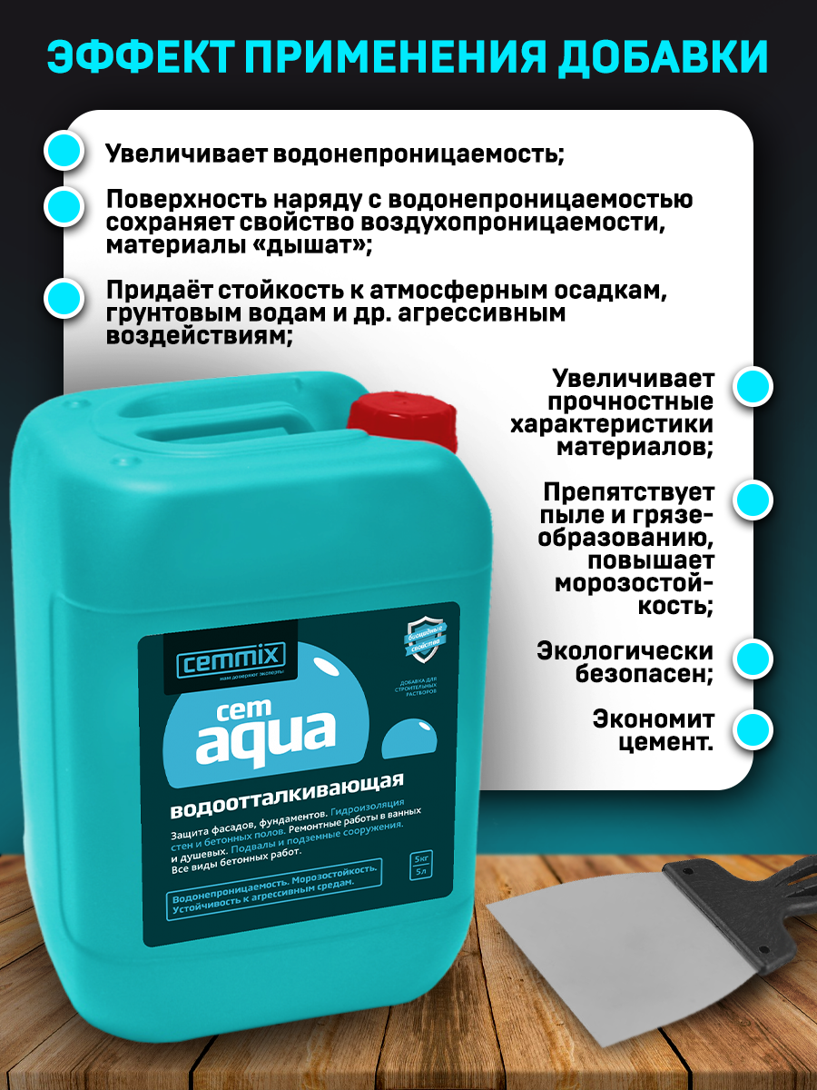 15915297 Добавка водоотталкивающая CemAqua STLM-0006493 CEMMIX  - Вид №7