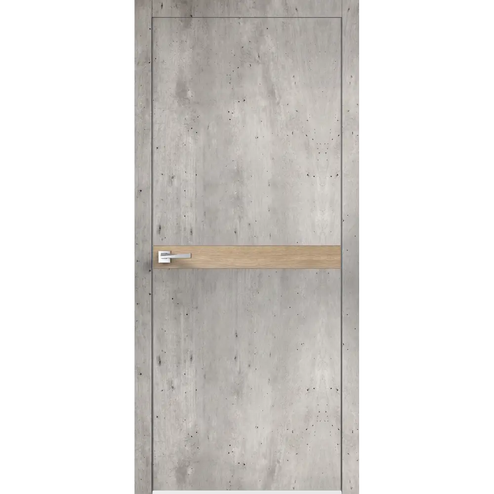 Дверь межкомнатная глухая Дайона 5 70x200 см ПВХ цвет бетон краколет/дуб европейский с замком и петлями 84835903 STLM-2088049 VELLDORIS 
