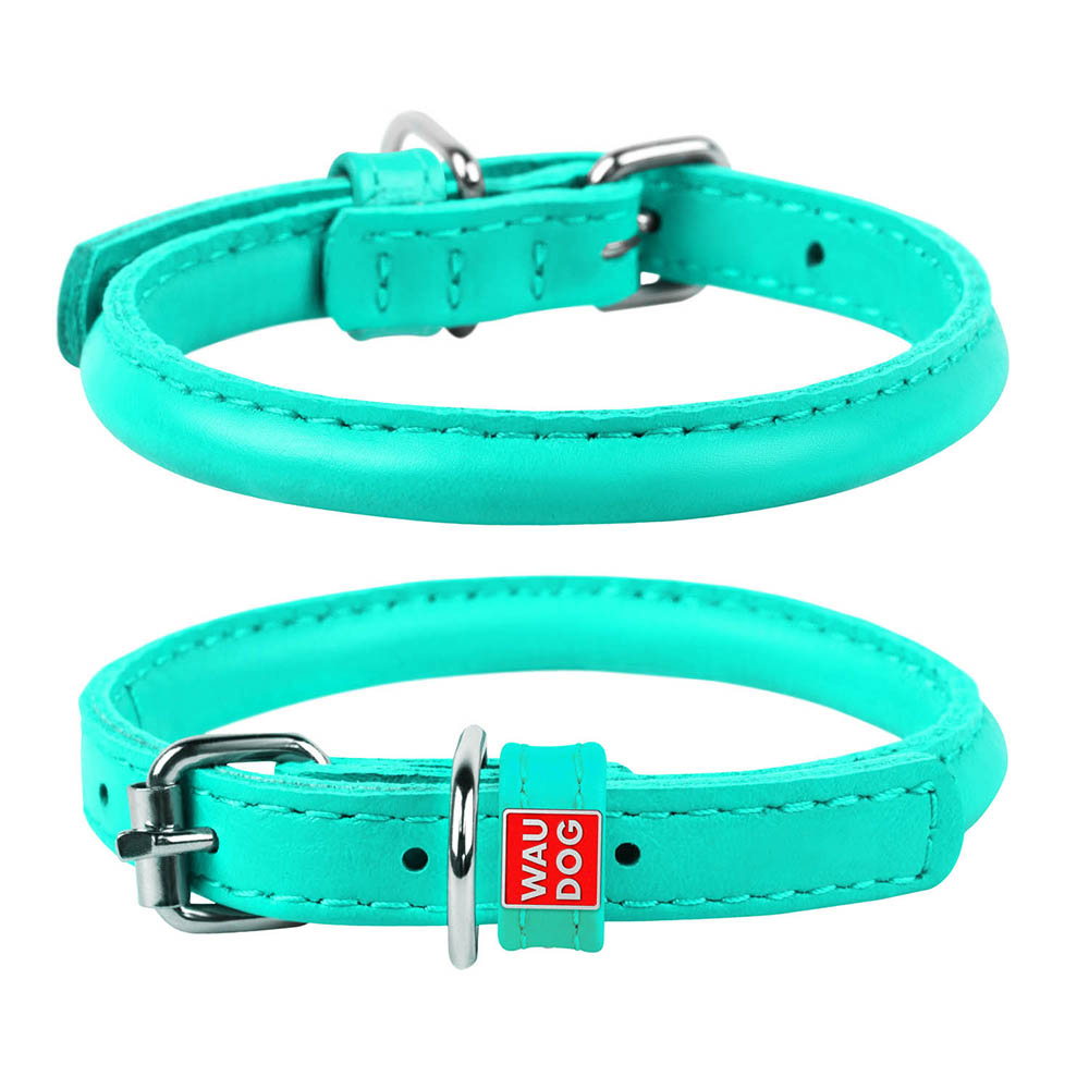 ПР0054646 Ошейник для собак Waudog Glamour круглый для длинношерстных шир. 8мм, дл. 20-25см ментоловый COLLAR 