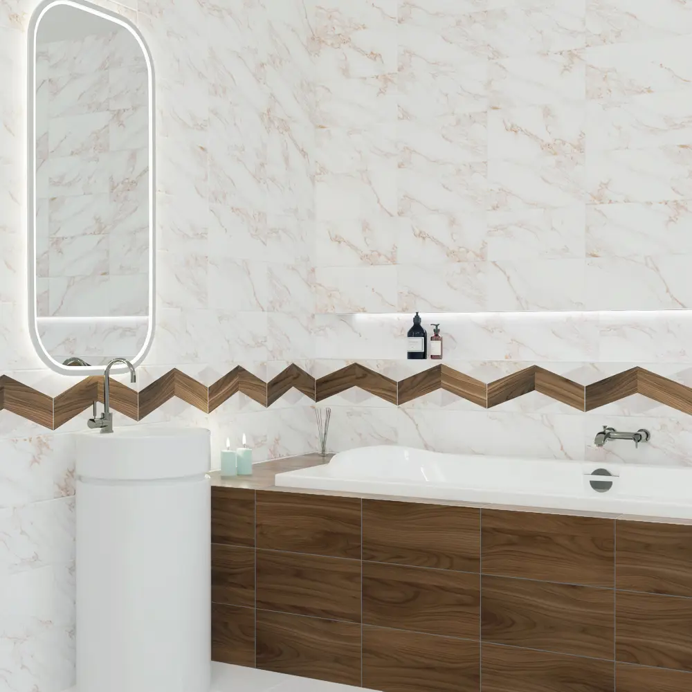 Настенная плитка KREAFORTA Mersey Wooden 20x40 см 1.62 м² матовая цвет бежевый STLM-2182590 - Вид №6