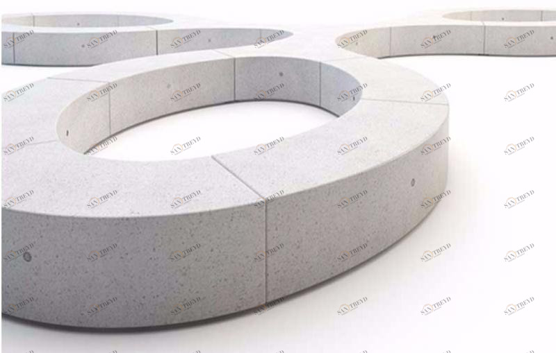 Bellitalia Изогнутая модульная скамья из натурального камня без спинки Demetra sun-id-1409295