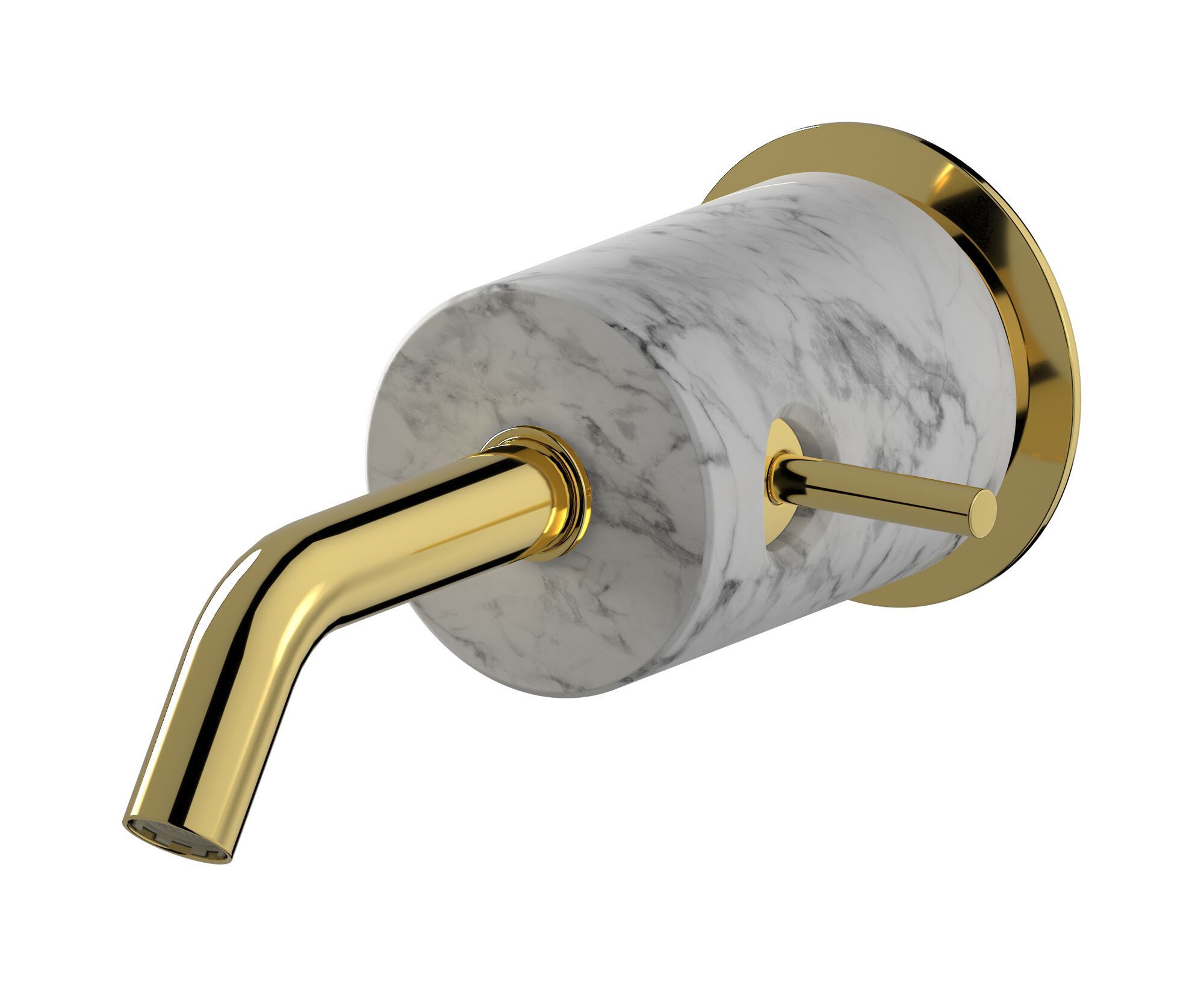 Однорычажный настенный смеситель для раковины с автоматическим сливом IB мрамор + мрамор Elle ARCH-00082900 - Вид №9