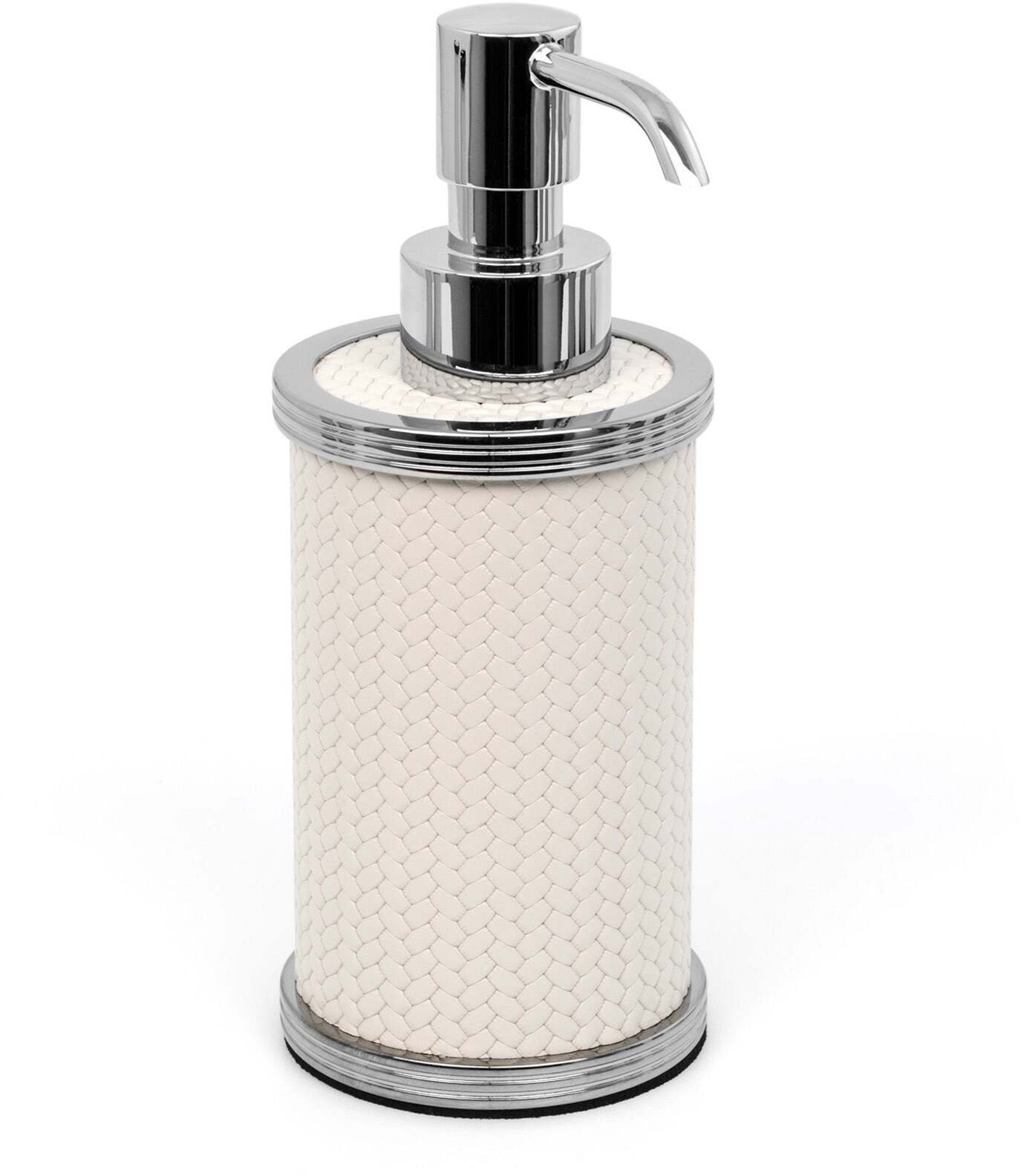 Дозатор для мыла Carol - Ø 6,5XH15 см / металл-хром / зернистая кожа_черный
