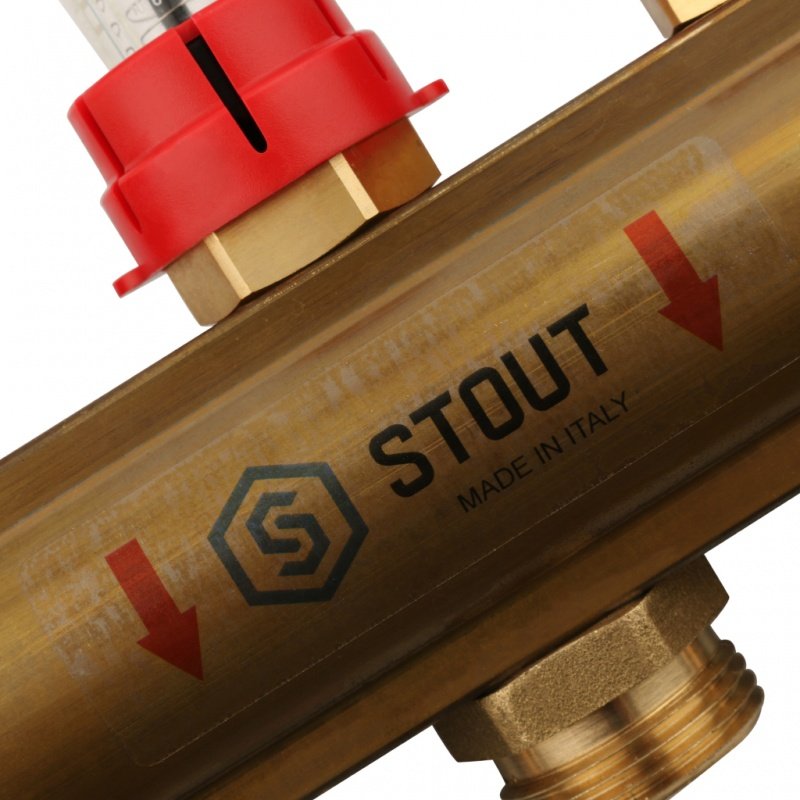 Коллектор из латуни на 6 вых. с расходомерами STOUT SMB0473000006 - Вид №2