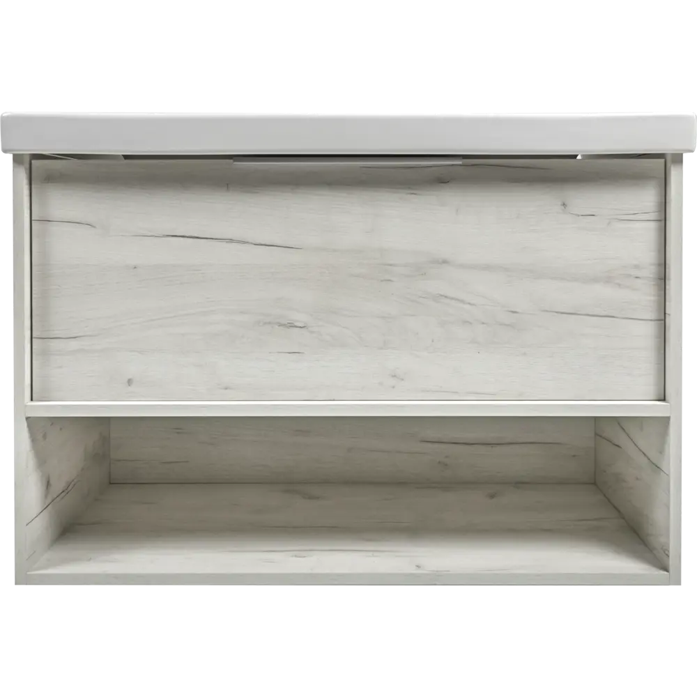 Тумба под раковину подвесная «Дана» 90 см цвет дуб крафт серый SANFLOR STLM-2005186