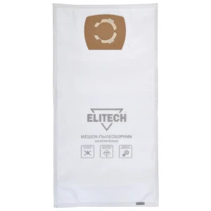 Elitech: Синтетические мешки для пылесоса 20 л (5 шт) - повышенная прочность 89340291