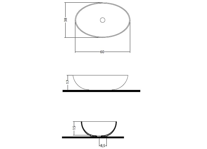 Керамическая столешница овальная раковина Gaia Mobili Complements ARCH-00125505 - Вид №2