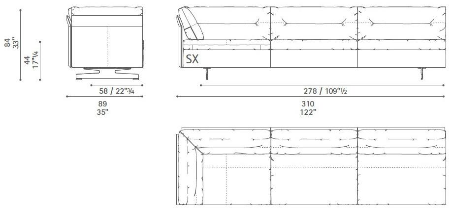 Poltrona Frau Модульный диван с журнальной полкой La collezione - divani e poltrone sun-id-1502655 - Вид №24