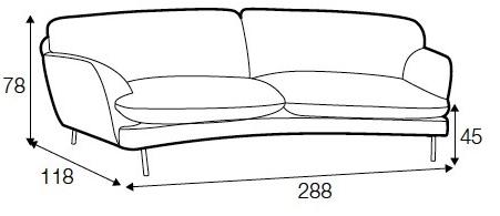 Sits Изогнутый 3-местный тканевый диван sun-id-1394890 - Вид №9