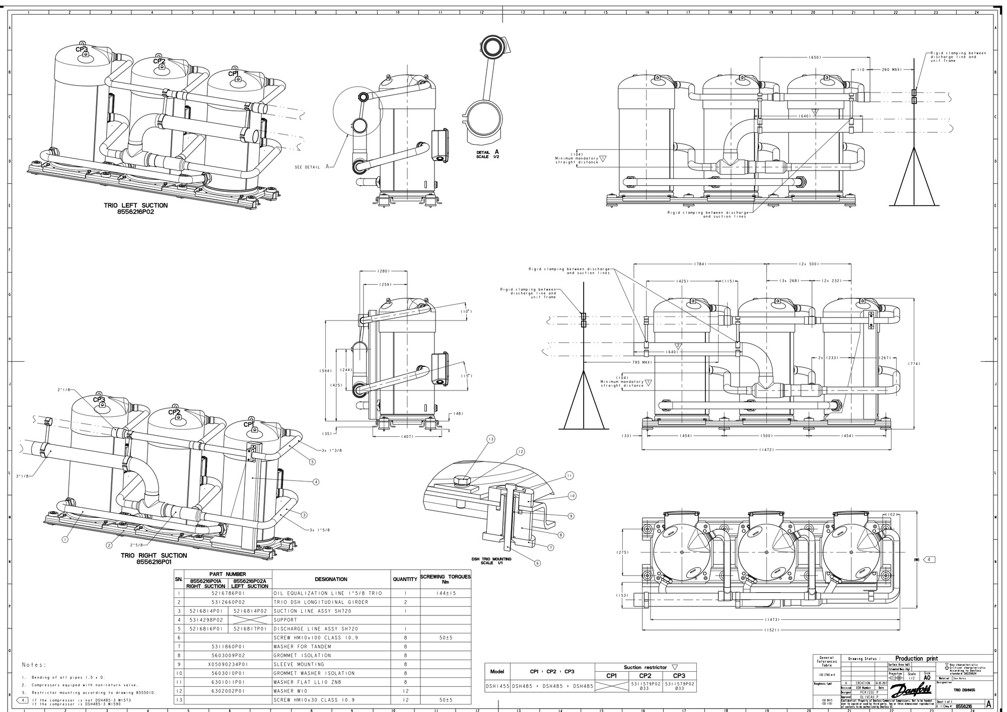 Danfoss DSH — Герметичные спиральные компрессоры, R410A DSH105A4ALC Компрессор спиральный 120H1191  - Вид №7