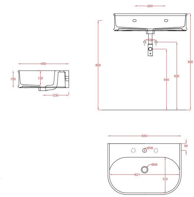 Atl003 Подвесная раковина настенная овальная ArtCeram ATELIER белая - Вид №1