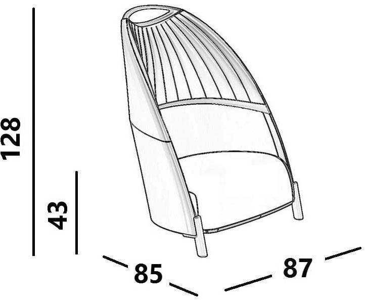 Luxy Кресло из ткани с высокой спинкой Biga sun-id-1486610 - Вид №2