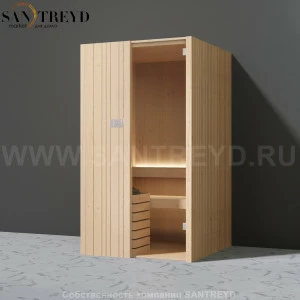 Effegibi AUKI SA50300002 Сауна. Установка: к стене. Мощность: 3 кВт макс. Размеры: длина 128 см, ширина 126 см. Отделка: канадский хемлок.