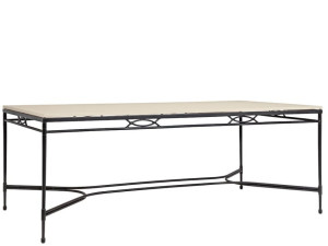 Прямоугольный обеденный стол из смолы и нержавеющей стали