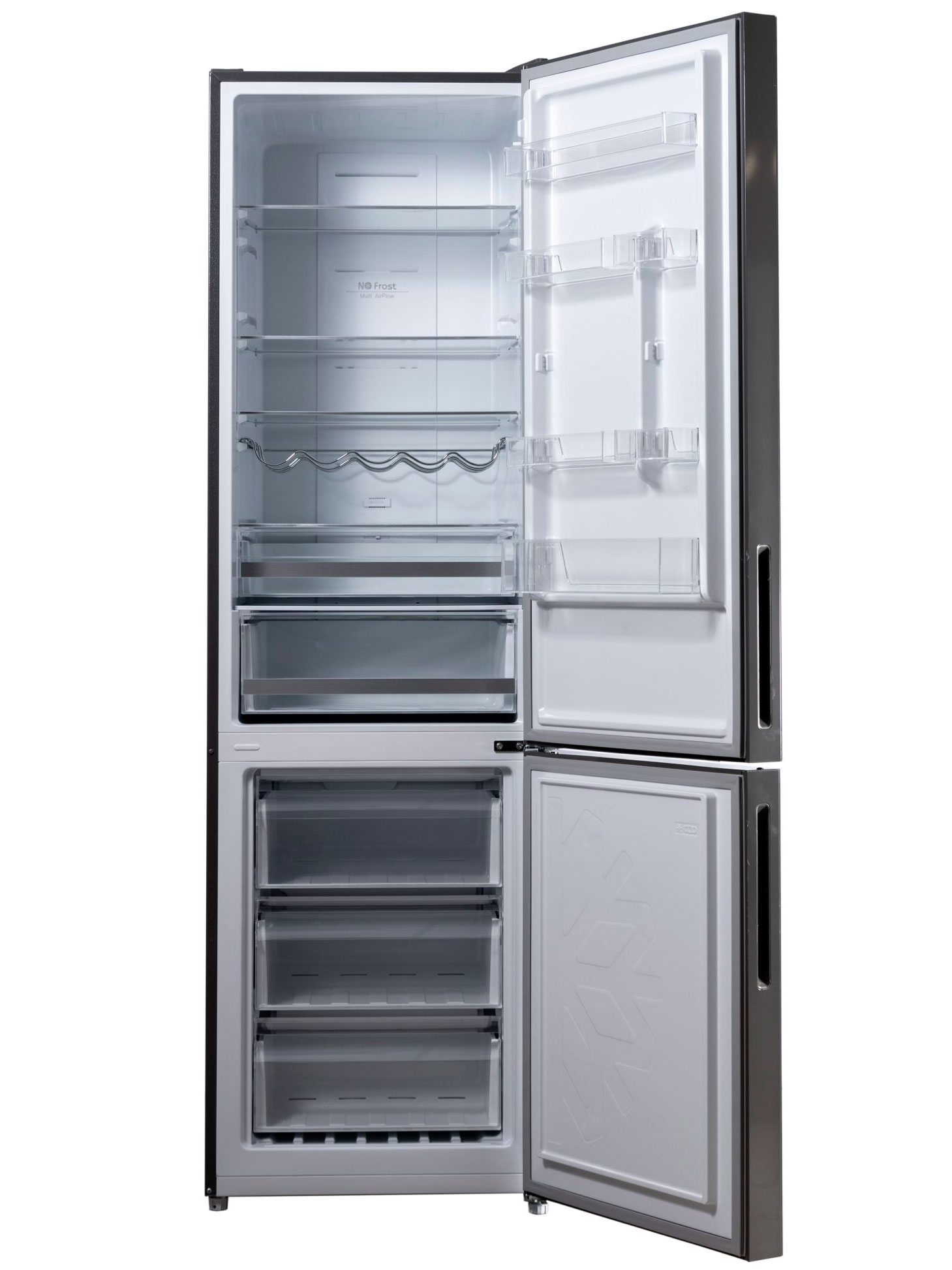 9141910 Холодильник с морозильником   HOLBERG HRB 2001NDGS серый STDN-0035686 - Вид №1