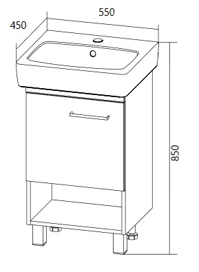 У76059 Тумба Tera 55Н 1д. Белый глянец 1 Marka TERA - Вид №6