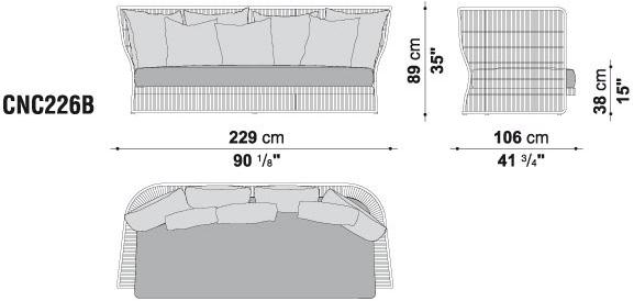 B&B Italia Outdoor 3-х местный садовый диван из полиэтилена Canasta '13 sun-id-1429935 - Вид №3