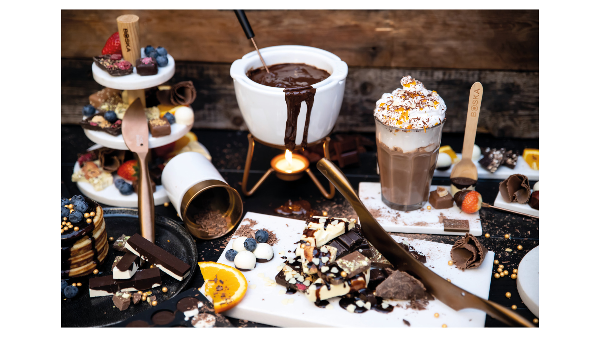 10640469 Boska Блюдо сервировочное трехъярусное Boska "Шоколад" 23см, мрамор Мрамор  - Вид №4