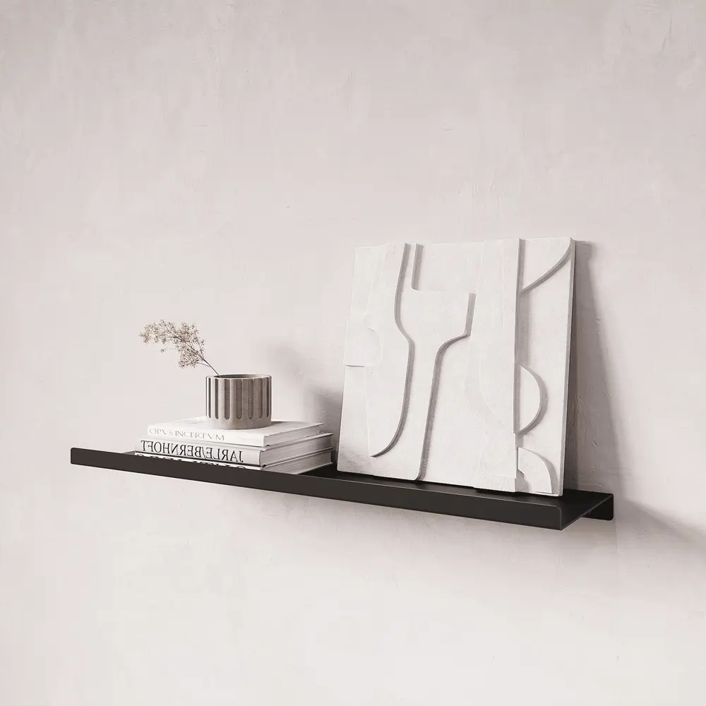 Настенная полка 44x12 см металл цвет черный KONSENSA STLM-2120602 - Вид №8