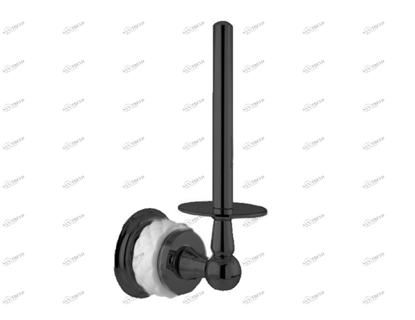 065585.000.84 Держатель запасной туалетной бумаги из белого фарфора Матовый черный Mestre 