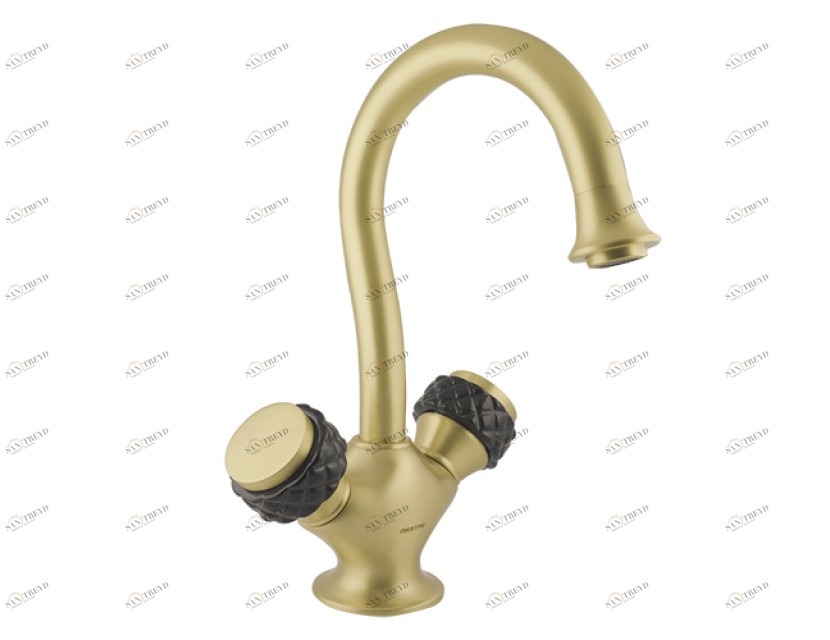 065505.N00.50 Смеситель для раковины на одно отверстие, черный фарфор Яркий хром Mestre 