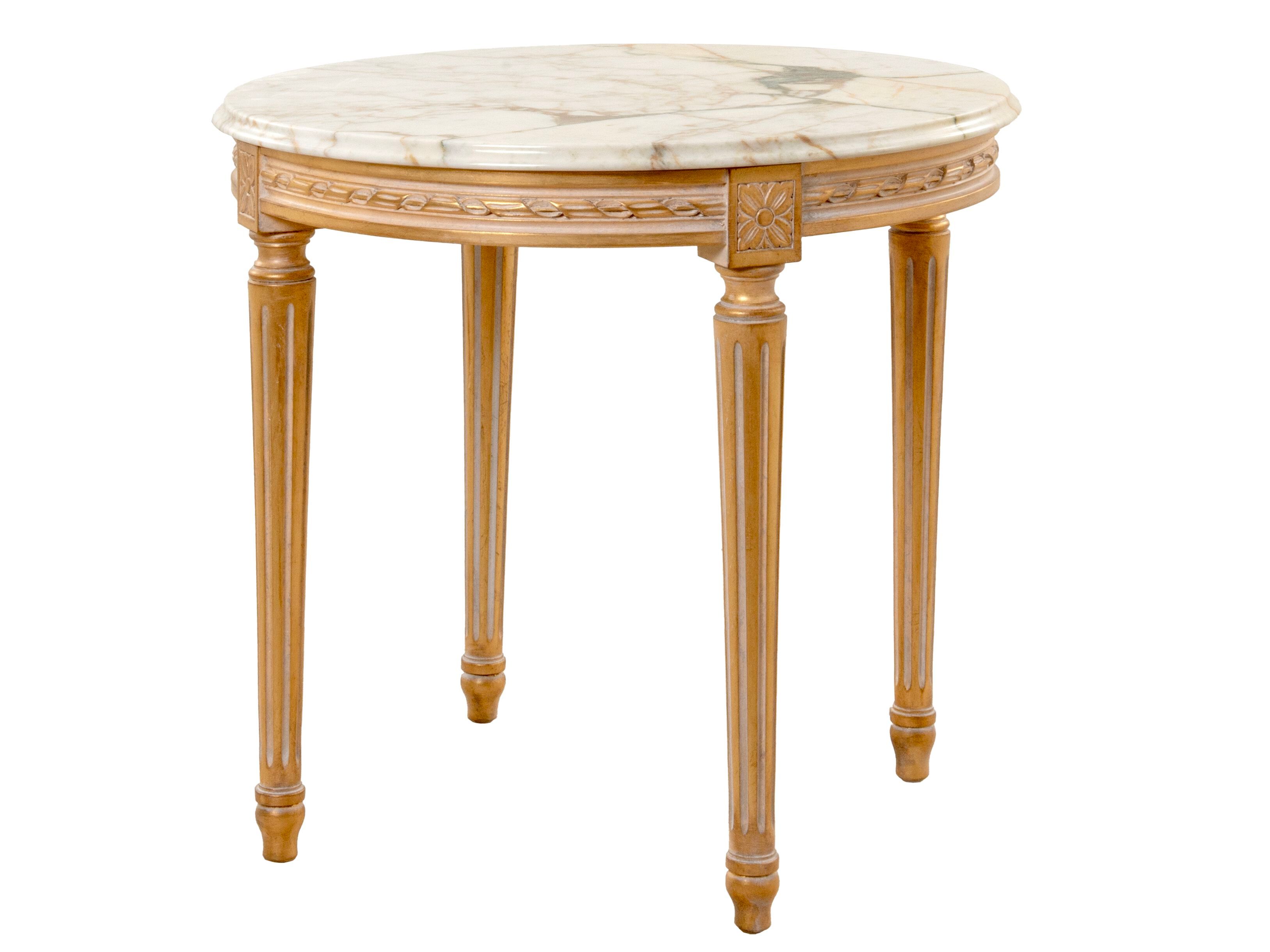 Круглый мраморный журнальный столик Calacatta Oro Bellotti Ezio Essential Classic ARCH-00113830