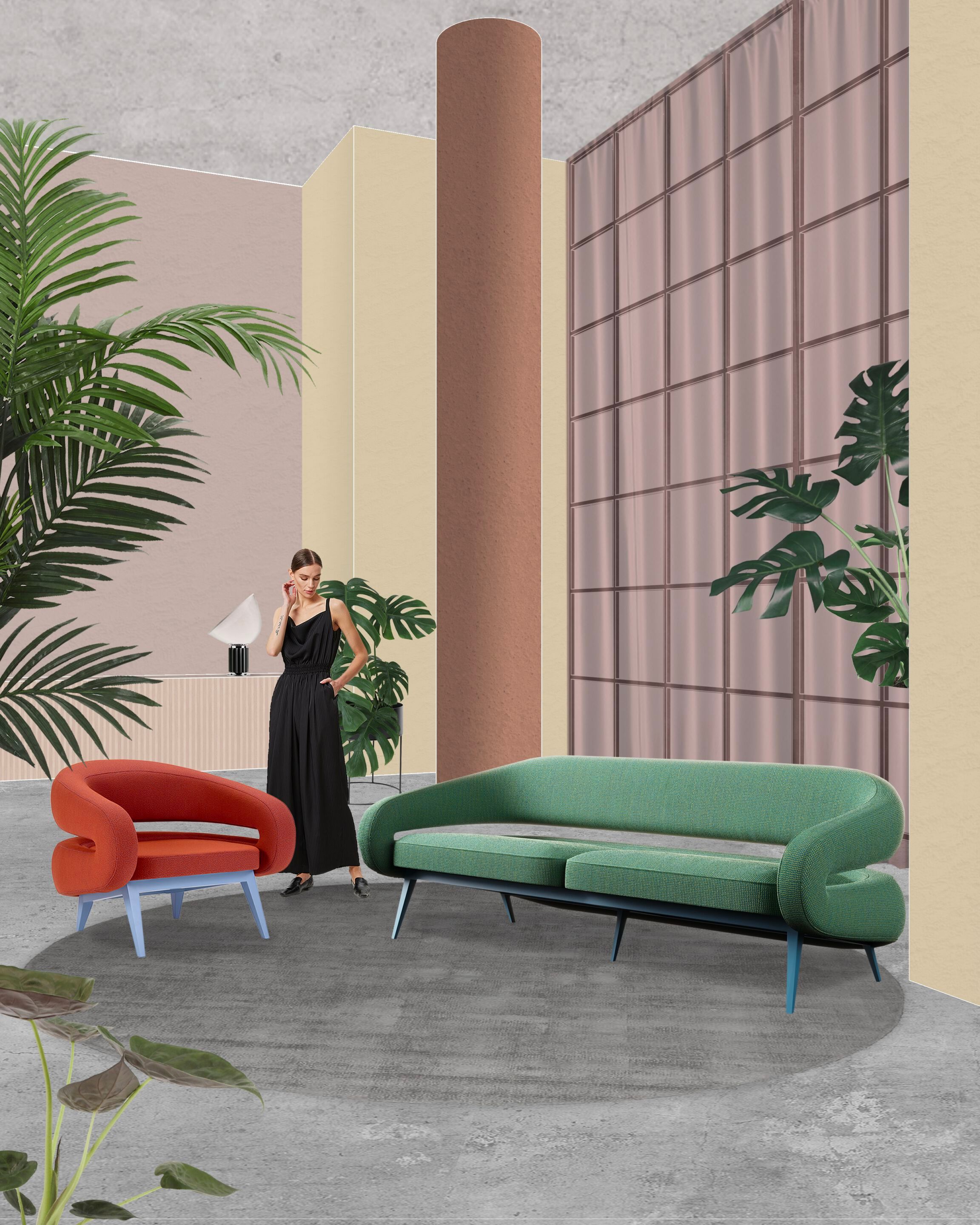 2-местный тканевый диван Adrenalina Roche ARCH-00041858 - Вид №2