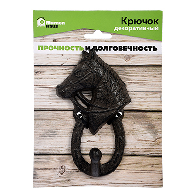 Крючок настенный черный 13,5 см "Лошадь" BLUMEN HAUS ЛОШАДИ, ЖИВОТНЫЕ 00-3971616 Черный  - Вид №1