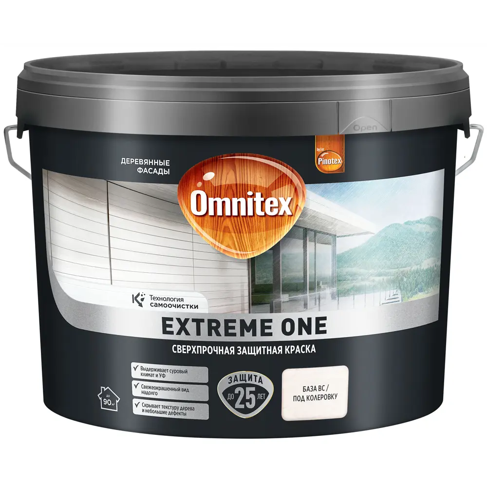 Фасадная краска Omnitex Extreme One полуматовая цвет белый база BC 8.5 л 89438527 STLM-2209102 