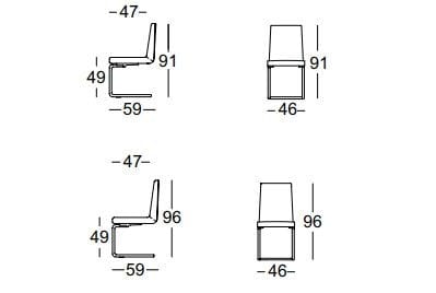 Тканевый консольный стул Rolf Benz Rolf Benz 620 ARCH-00136382 - Вид №3