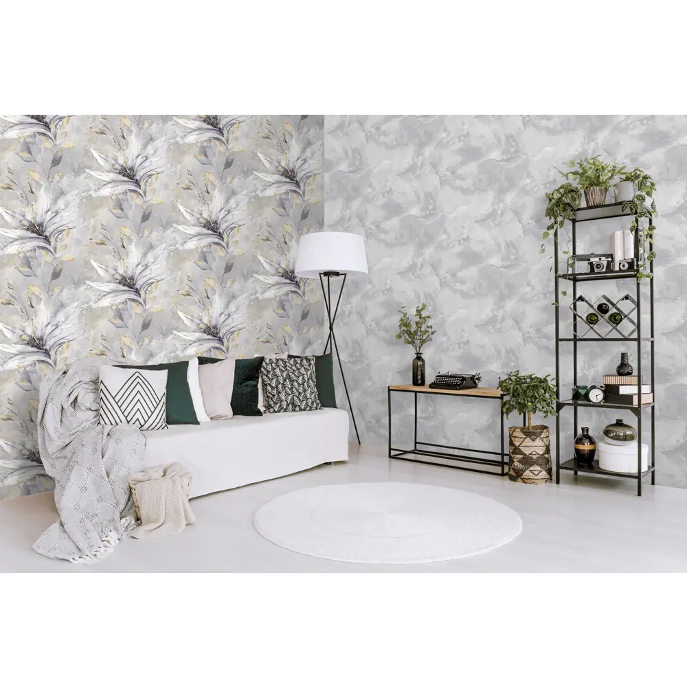 Victoria Stenova Lilian - Серые флизелиновые обои с рельефным узором 89346020 STLM-0837713 - Вид №4