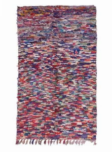 AFOLKI Прямоугольный шерстяной коврик с длинным ворсом и узором Boucherouite Taa44be