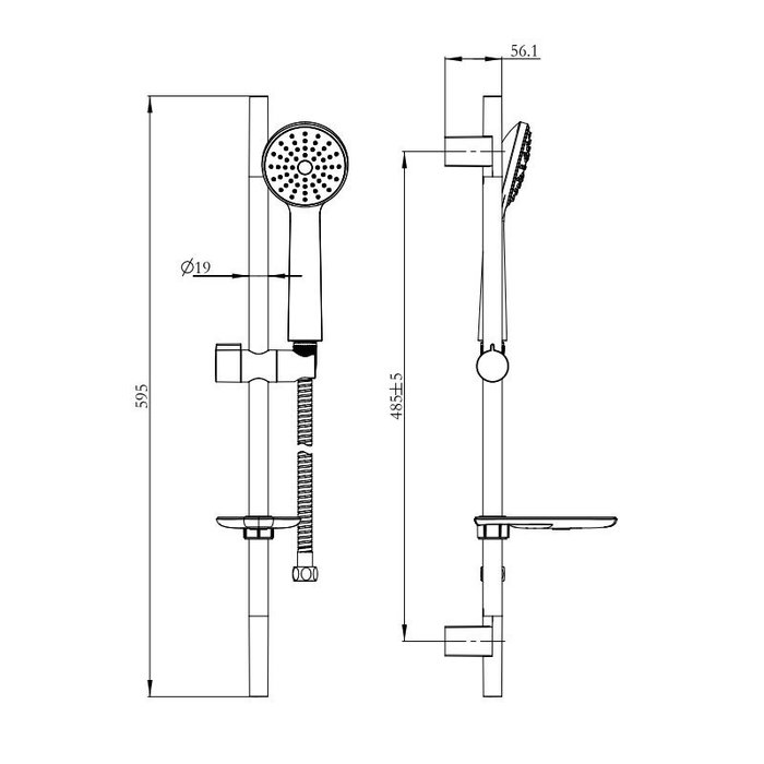 3401F60M16 Душевой гарнитур 340 Milardo Shower Set  - Вид №2