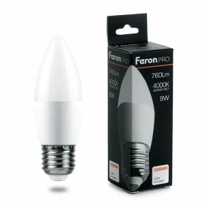 Лампа светодиодная Feron.PRO "Свеча" E27 6W 4000K OSRAM LED LB-1306 38051 FERON  00-3956727 Матовый