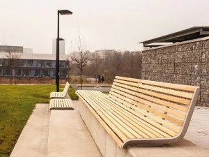 mmcité1 Скамья из стали и дерева со спинкой Portiqoa