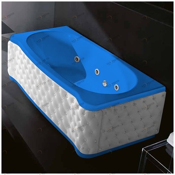 Ванна Gruppo treesse New Classic Young STX-V674B-SX-KBS-G голубая с гидромассажем и дезинфекцией прямоугольная левая белая кожа STXV674BSXKBG