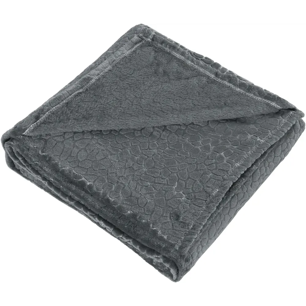 Плед Murmansk 140x200 см велсофт цвет темно-серый СТОЛИЦА ТЕКСТИЛЯ STLM-2143344